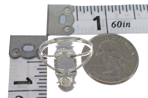 Authentic Sterling Silver Multicolor Inlay Jewelry Ring Size 5-1/4 AX80718